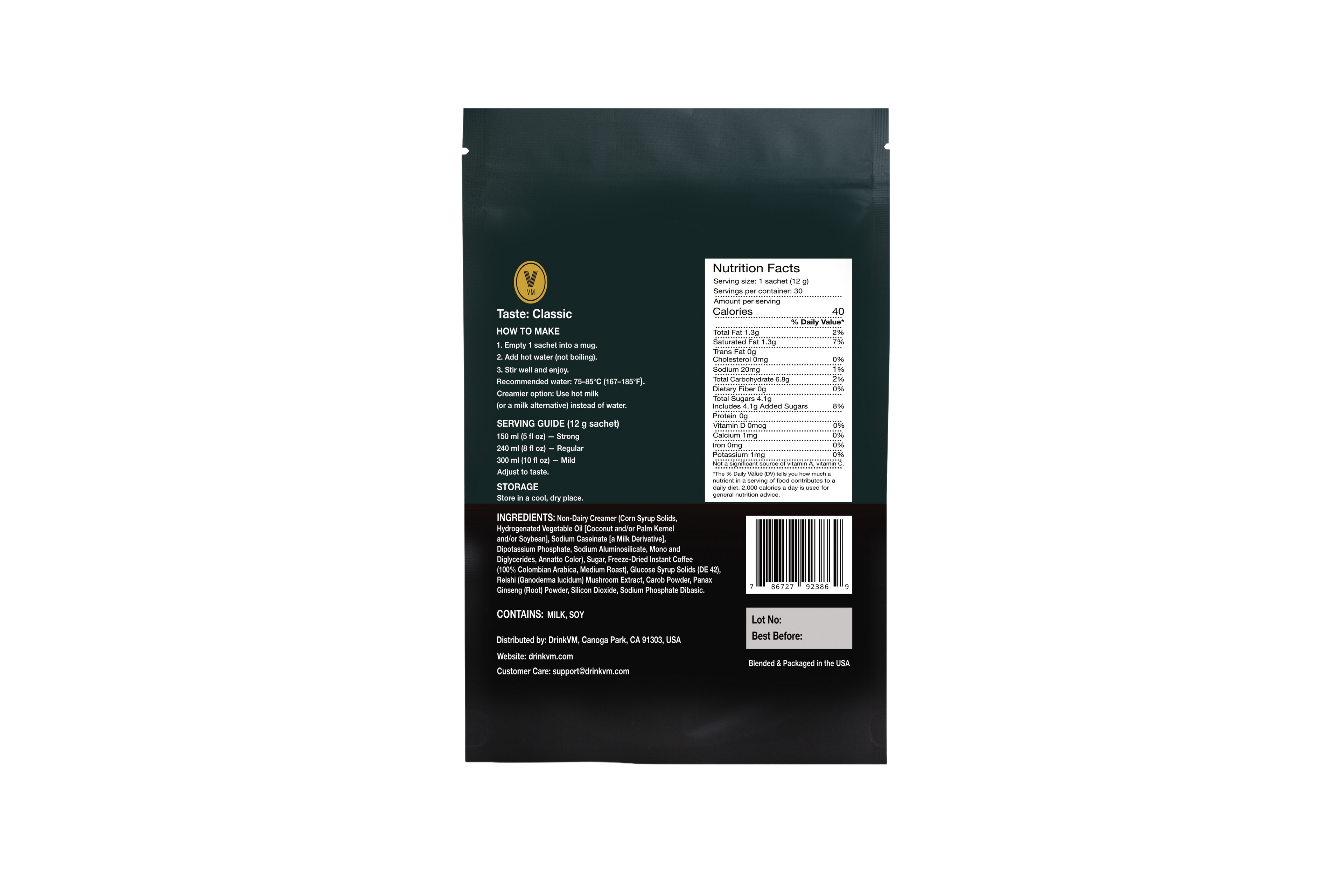 DrinkVM Classic Instant Coffee Mix – 30 Sachets