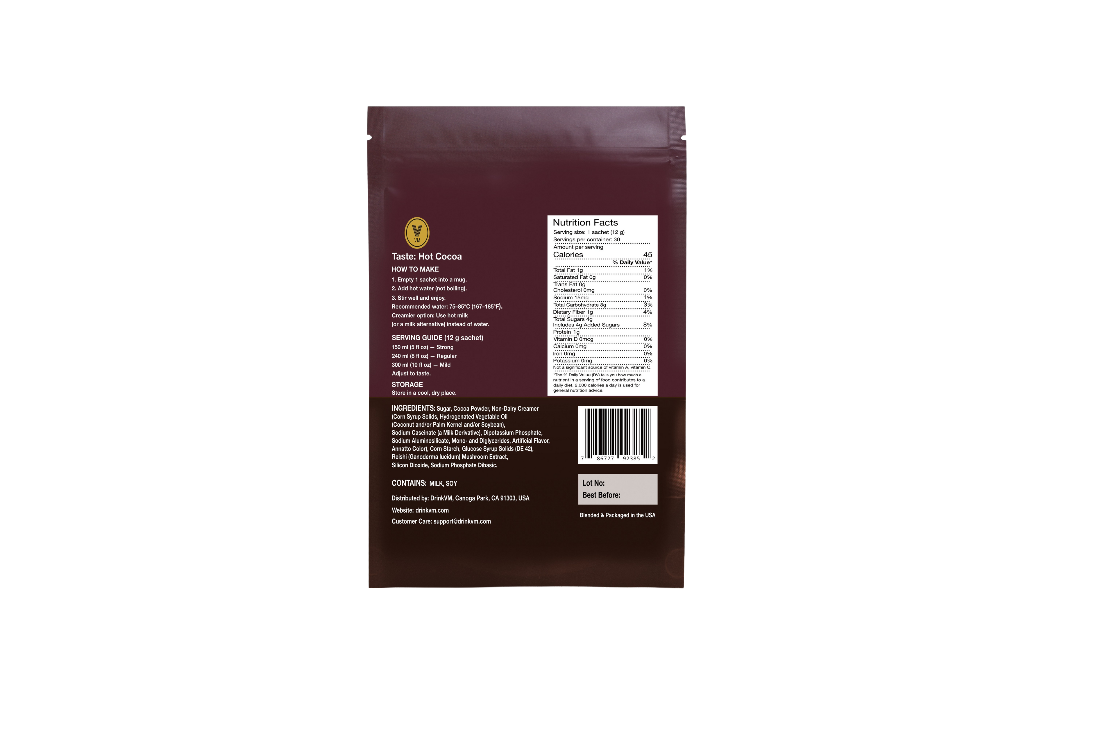 DrinkVM Hot Cocoa Mix – 30 Sachets