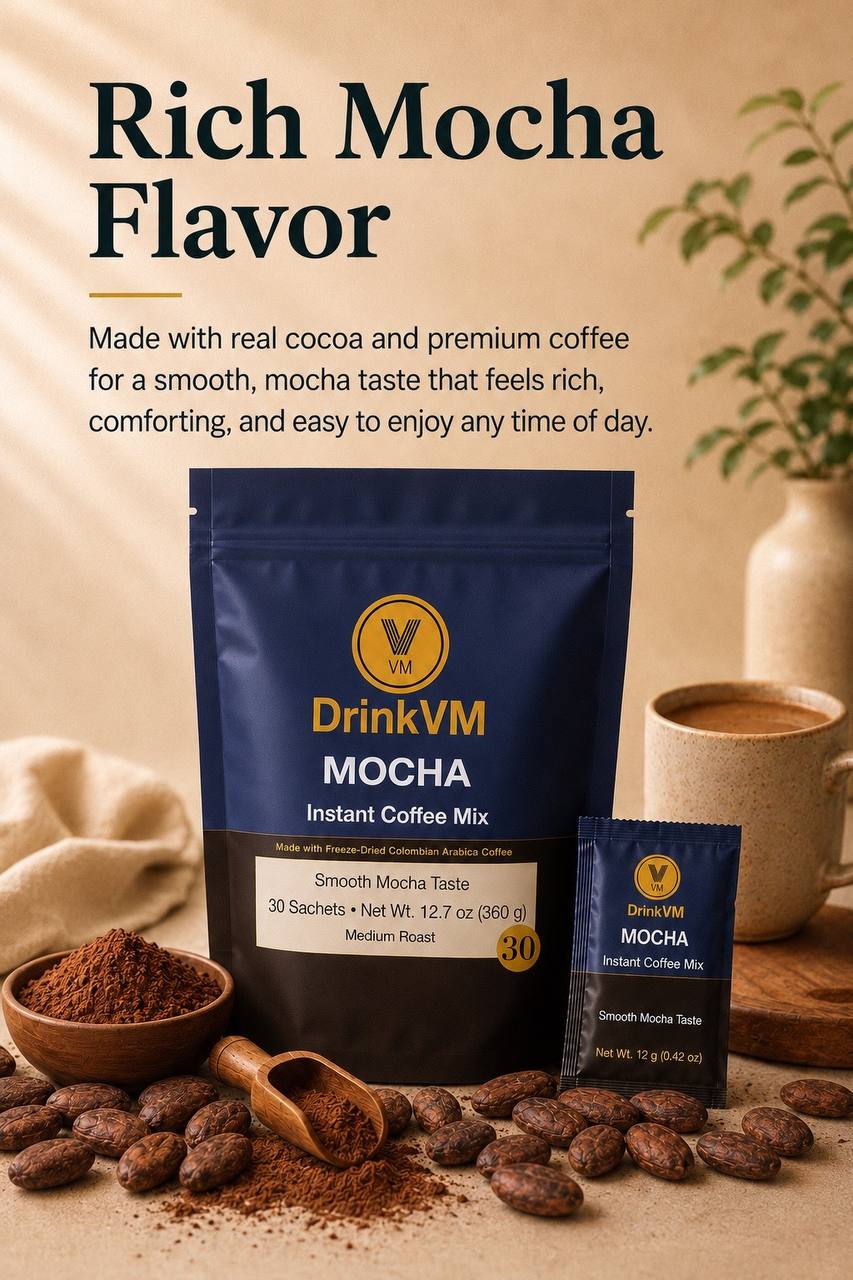 DrinkVM Mocha Instant Coffee Mix – 30 Sachets
