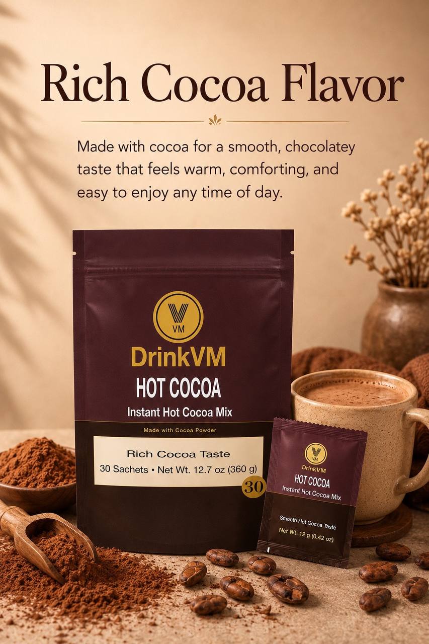 DrinkVM Instant Hot Cocoa Mix – 30 Sachets