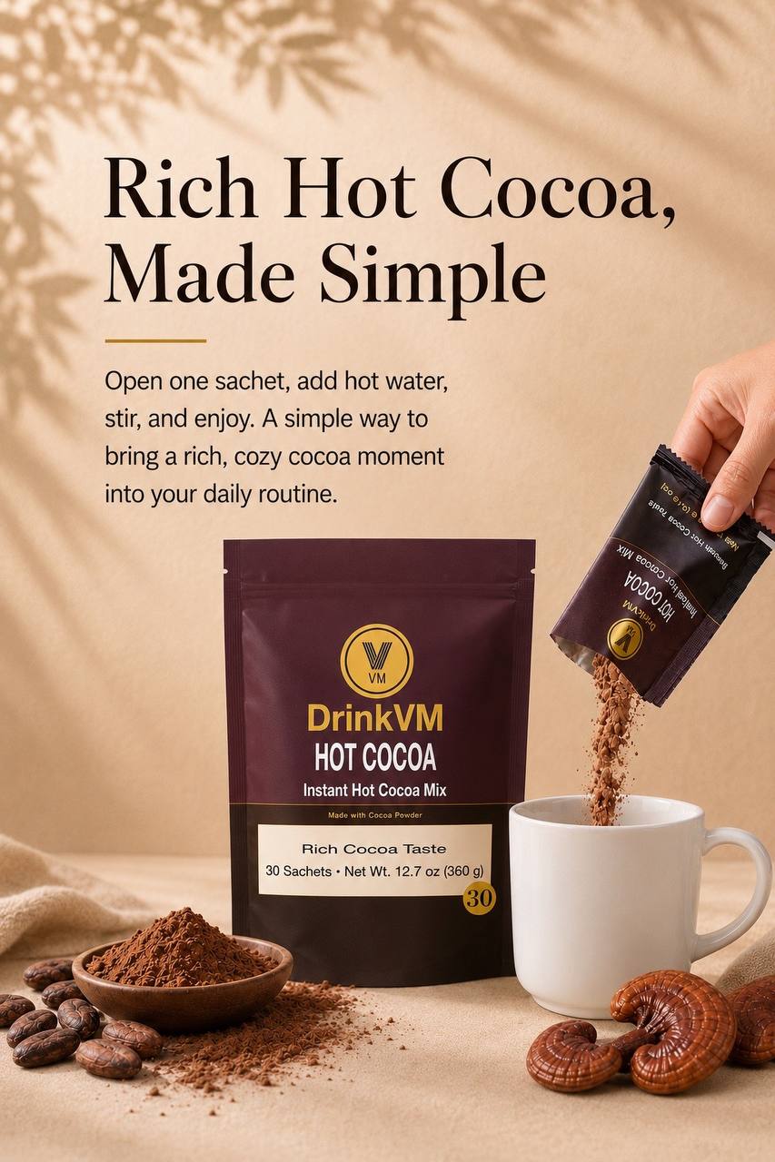 DrinkVM Instant Hot Cocoa Mix – 30 Sachets