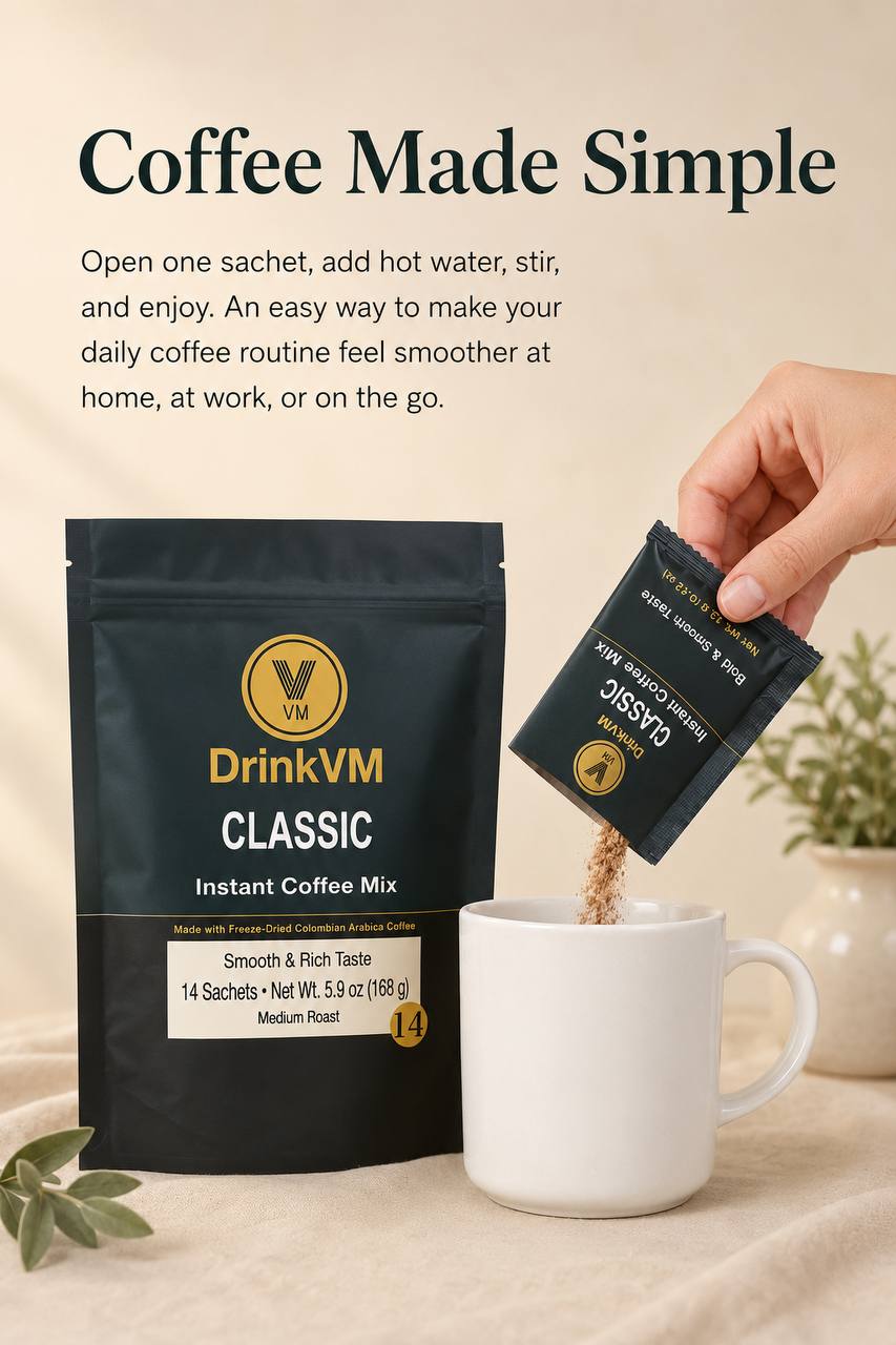 DrinkVM Classic Instant Coffee Mix – 14 Sachets