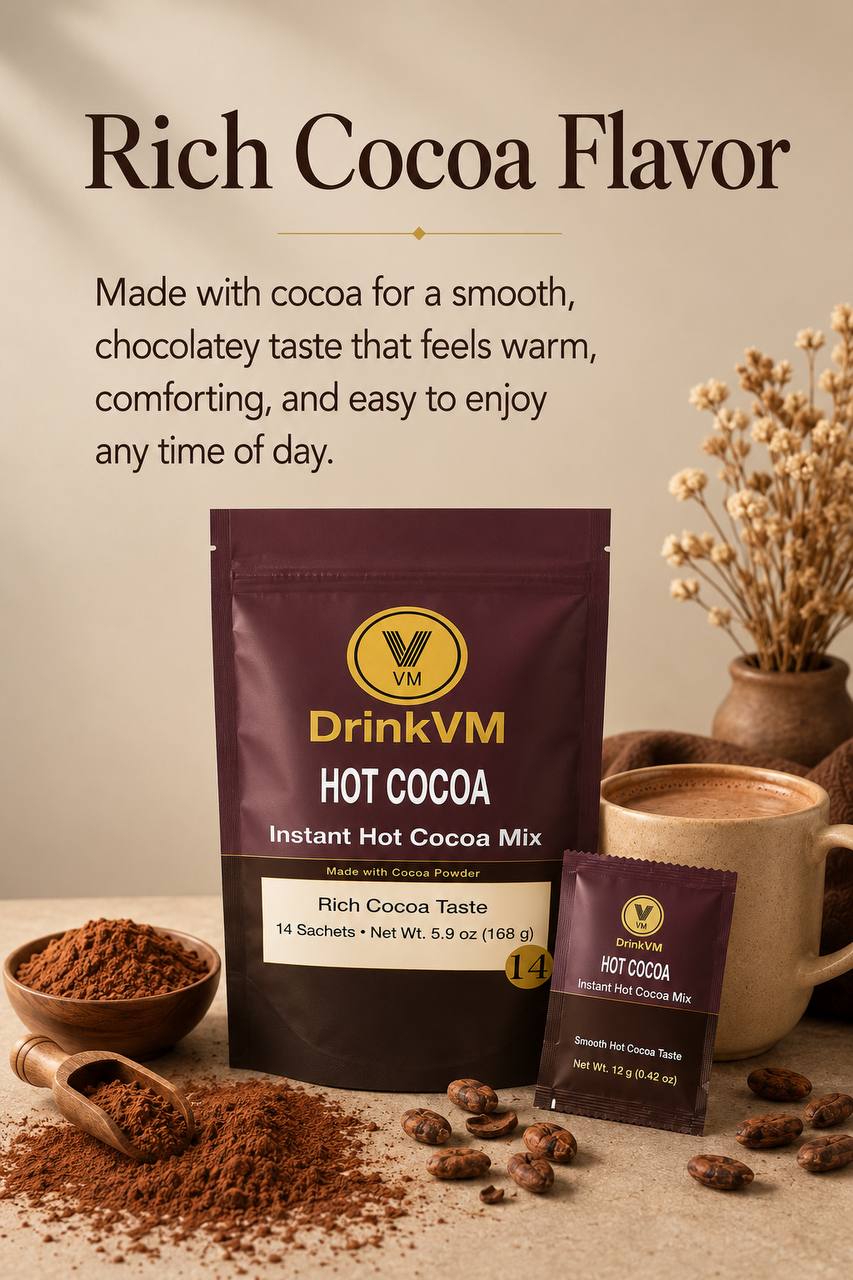 DrinkVM Instant Hot Cocoa Mix – 14 Sachets