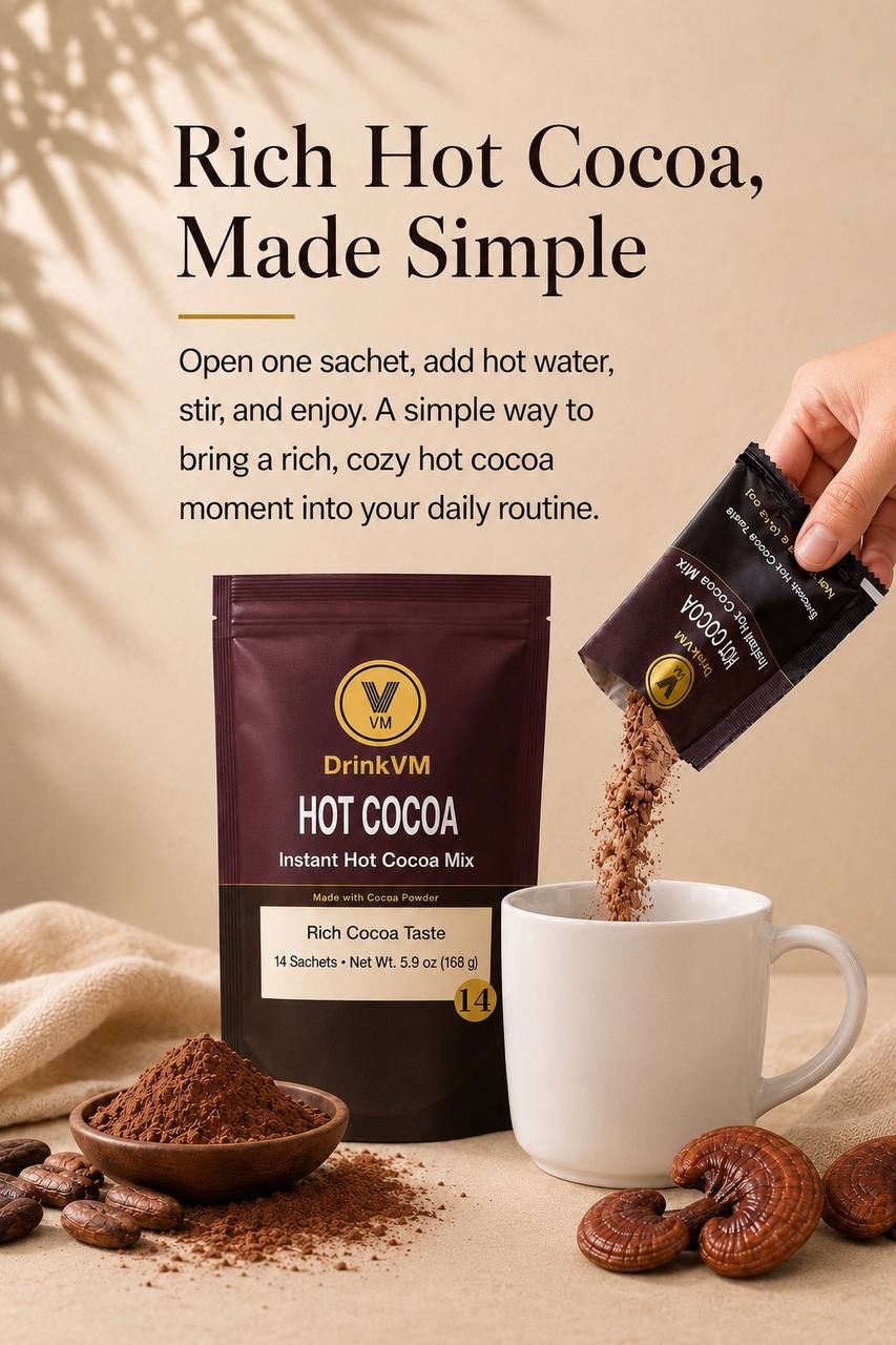 DrinkVM Instant Hot Cocoa Mix – 14 Sachets