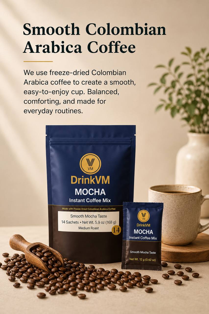 DrinkVM Mocha Instant Coffee Mix – 14 Sachets