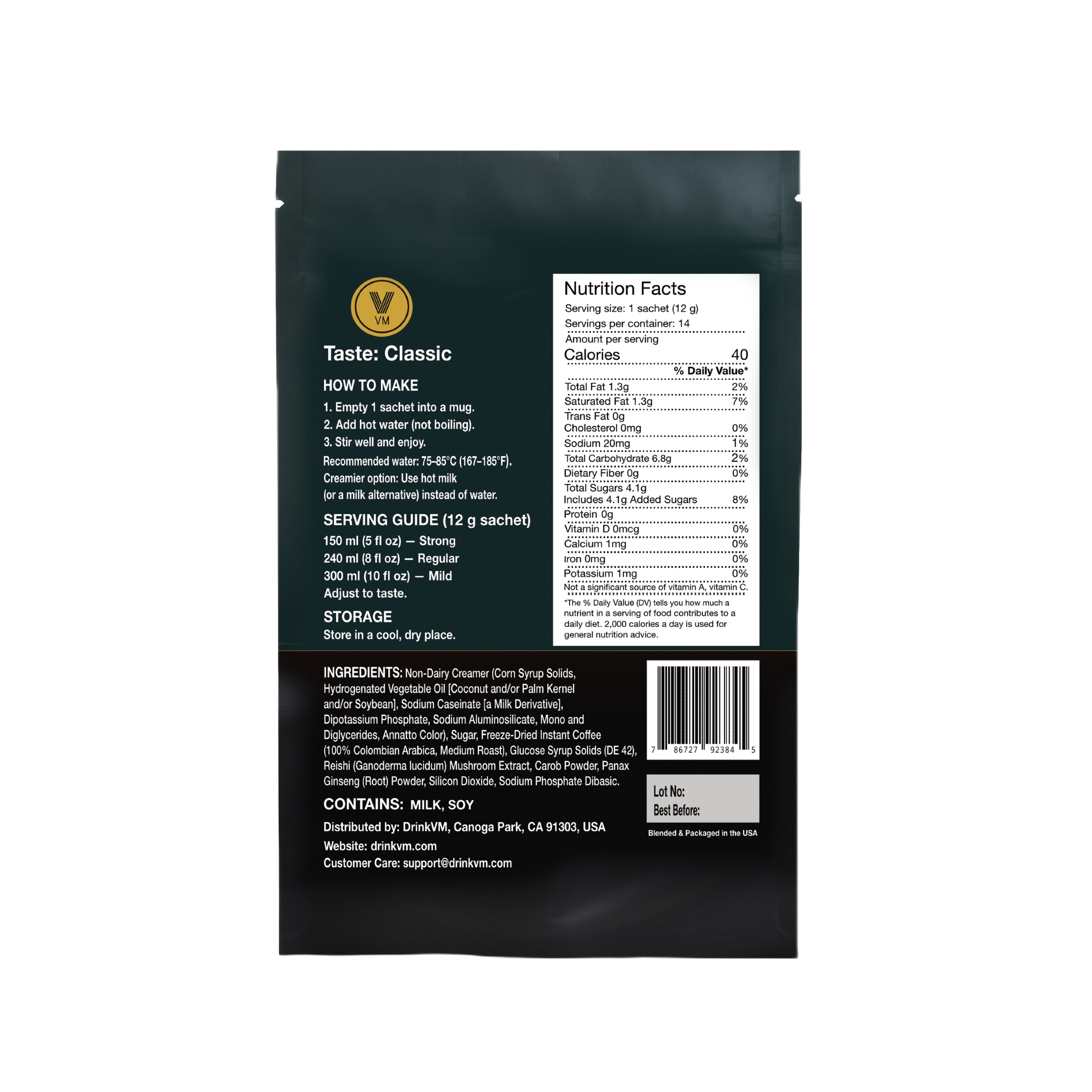 DrinkVM Classic Instant Coffee Mix – 14 Sachets